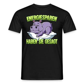 Energiesparen Haben Sie Gesagt Nilpferd - Männer T-Shirt - Schwarz - Vorne - AI Model Male 178 light (178cm)
