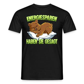 Energiesparen Haben Sie Gesagt Bär - Männer T-Shirt - Schwarz - Vorne - AI Model Male 178 light (178cm)