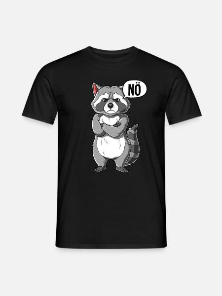 Waschbär Nö - Männer T-Shirt - Schwarz