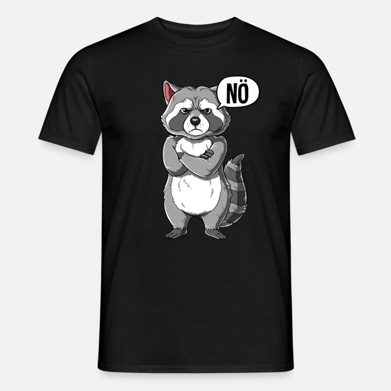 Waschbär Nö - Männer T-Shirt - Schwarz