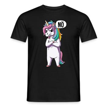 Einhorn Nö - Männer T-Shirt - Schwarz - Vorne - AI Model Male 178 light (178cm)