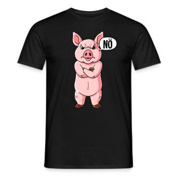 Schwein Nö - Männer T-Shirt - Schwarz - Vorne - AI Model Male 178 light (178cm)