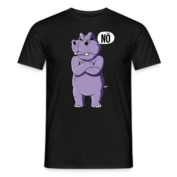 Nilpferd Nö - Männer T-Shirt - Schwarz - Vorne - AI Model Male 178 light (178cm)