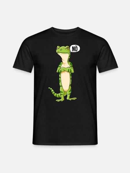 Gecko Nö - Männer T-Shirt - Schwarz