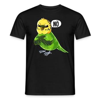 Wellensittich Nö - Männer T-Shirt - Schwarz - Vorne - AI Model Male 178 light (178cm)