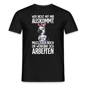 Zebra Wer Nicht Mit Mir Auskommt - Männer T-Shirt - Schwarz - Vorne - AI Model Male 178 light (178cm)