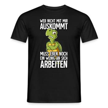 Schildkröte Wer Nicht Mit Mir Auskommt - Männer T-Shirt - Schwarz - Vorne - AI Model Male 178 light (178cm)