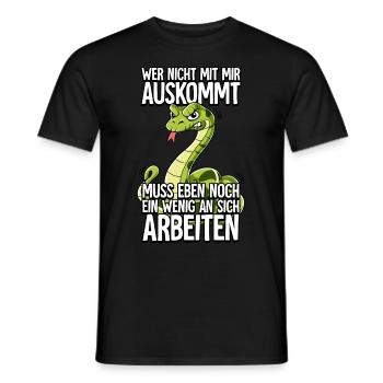 Schlange Wer Nicht Mit Mir Auskommt - Männer T-Shirt - Schwarz - Vorne - AI Model Male 178 light (178cm)