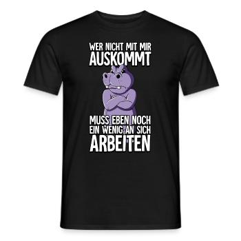 Nilpferd Wer Nicht Mit Mir Auskommt - Männer T-Shirt - Schwarz - Vorne - AI Model Male 178 light (178cm)