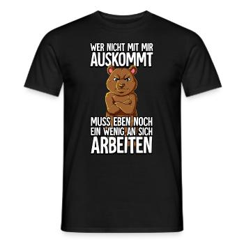 Bär Wer Nicht Mit Mir Auskommt - Männer T-Shirt - Schwarz - Vorne - AI Model Male 178 light (178cm)