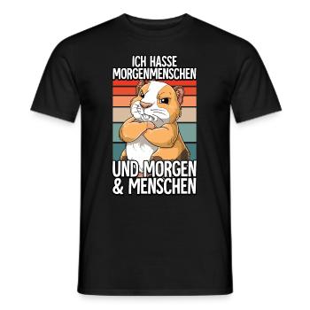 Ich Hasse Morgenmenschen Meerschweinchen - Männer T-Shirt - Schwarz - Vorne - AI Model Male 178 light (178cm)