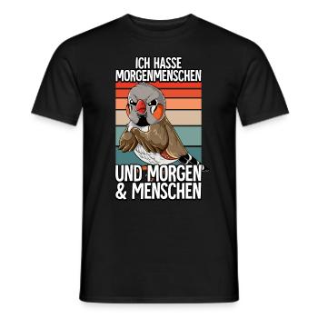 Ich Hasse Morgenmenschen Zebrafinken - Männer T-Shirt - Schwarz - Vorne - AI Model Male 178 light (178cm)