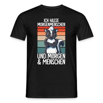 Ich Hasse Morgenmenschen Stinktier - Männer T-Shirt - Schwarz - Vorne - AI Model Male 178 light (178cm)
