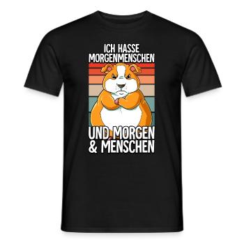 Ich Hasse Morgenmenschen Hamster - Männer T-Shirt - Schwarz - Vorne - AI Model Male 178 light (178cm)