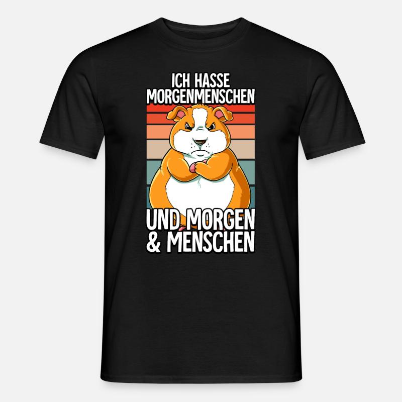 Ich Hasse Morgenmenschen Hamster - Männer T-Shirt - Schwarz
