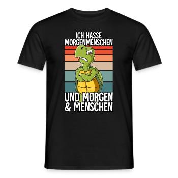 Ich Hasse Morgenmenschen Schildkröte - Männer T-Shirt - Schwarz - Vorne - AI Model Male 178 light (178cm)