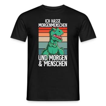 Ich Hasse Morgenmenschen T-rex - Männer T-Shirt - Schwarz - Vorne - AI Model Male 178 light (178cm)