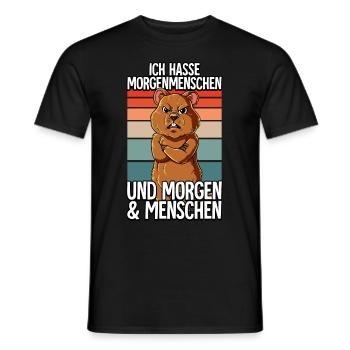 Ich Hasse Morgenmenschen Quokka - Männer T-Shirt - Schwarz - Vorne - AI Model Male 178 light (178cm)