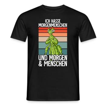 Ich Hasse Morgenmenschen Wandelndes Blatt - Männer T-Shirt - Schwarz - Vorne - AI Model Male 178 light (178cm)