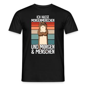 Ich Hasse Morgenmenschen Otter - Männer T-Shirt - Schwarz - Vorne - AI Model Male 178 light (178cm)