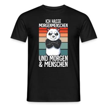 Ich Hasse Morgenmenschen Panda - Männer T-Shirt - Schwarz - Vorne - AI Model Male 178 light (178cm)