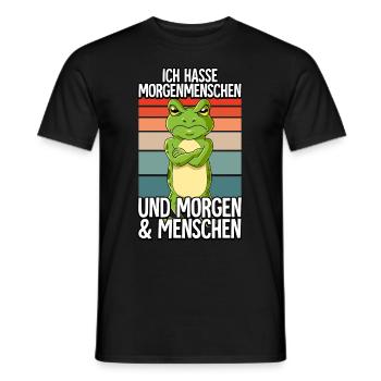 Ich Hasse Morgenmenschen Frosch - Männer T-Shirt - Schwarz - Vorne - AI Model Male 178 light (178cm)