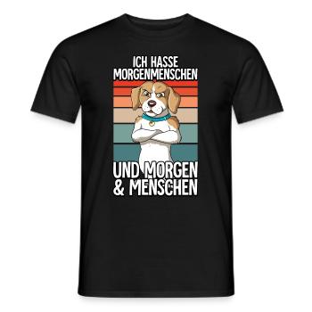 Ich Hasse Morgenmenschen Hund - Männer T-Shirt - Schwarz - Vorne - AI Model Male 178 light (178cm)
