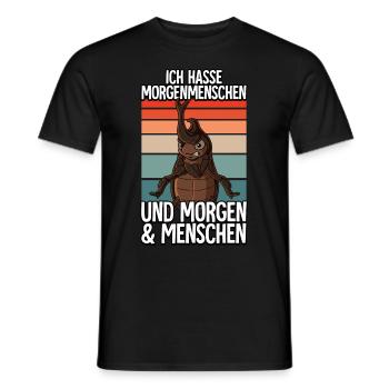 Ich Hasse Morgenmenschen Riesenkäfer - Männer T-Shirt - Schwarz - Vorne - AI Model Male 178 light (178cm)