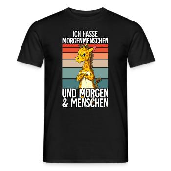 Ich Hasse Morgenmenschen Giraffe - Männer T-Shirt - Schwarz - Vorne - AI Model Male 178 light (178cm)