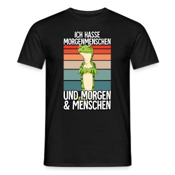 Ich Hasse Morgenmenschen Gecko - Männer T-Shirt - Schwarz - Vorne - AI Model Male 178 light (178cm)