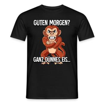 Guten Morgen Ganz Dünnes Eis Affe - Männer T-Shirt - Schwarz - Vorne - AI Model Male 178 light (178cm)