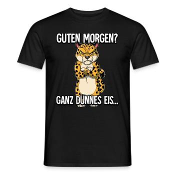 Guten Morgen Ganz Dünnes Eis Leopard - Männer T-Shirt - Schwarz - Vorne - AI Model Male 178 light (178cm)