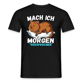 Mach Ich Morgen Versprochen Quokka - Männer T-Shirt - Schwarz - Vorne - AI Model Male 178 light (178cm)
