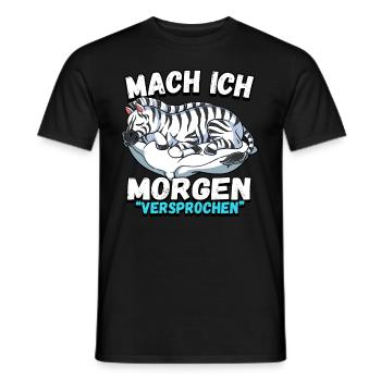 Mach Ich Morgen Versprochen Zebra - Männer T-Shirt - Schwarz - Vorne - AI Model Male 178 light (178cm)