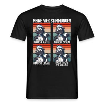 Meine 4 Stimmungen Kaffee Stinktier - Männer T-Shirt - Schwarz - Vorne - AI Model Male 178 light (178cm)
