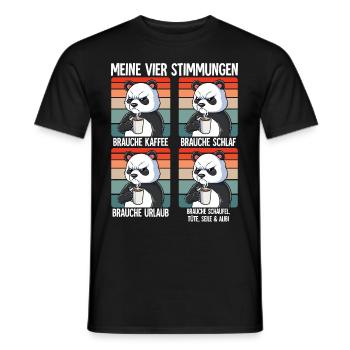 Meine 4 Stimmungen Kaffee Panda - Männer T-Shirt - Schwarz - Vorne - AI Model Male 178 light (178cm)
