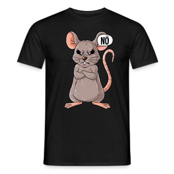 Maus Nö - Männer T-Shirt - Schwarz - Vorne - AI Model Male 178 light (178cm)
