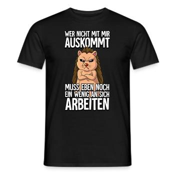 Igel Wer Nicht Mit Mir Auskommt - Männer T-Shirt - Schwarz - Vorne - AI Model Male 178 light (178cm)