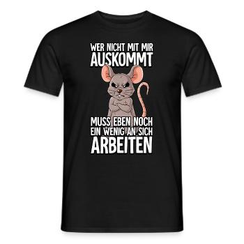 Maus Wer Nicht Mit Mir Auskommt - Männer T-Shirt - Schwarz - Vorne - AI Model Male 178 light (178cm)