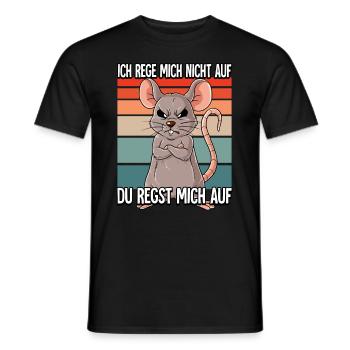 Maus Ich Rege Mich Nicht Auf - Männer T-Shirt - Schwarz - Vorne - AI Model Male 178 light (178cm)