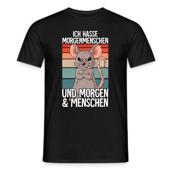 Ich Hasse Morgenmenschen Maus - Männer T-Shirt - Schwarz - Vorne - AI Model Male 178 light (178cm)