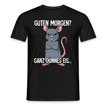 Guten Morgen Ganz Dünnes Eis Ratte - Männer T-Shirt - Schwarz - Vorne - AI Model Male 178 light (178cm)
