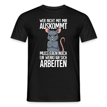 Ratte Wer Nicht Mit Mir Auskommt - Männer T-Shirt - Schwarz - Vorne - AI Model Male 178 light (178cm)