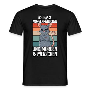 Ich Hasse Morgenmenschen Ratte - Männer T-Shirt - Schwarz - Vorne - AI Model Male 178 light (178cm)