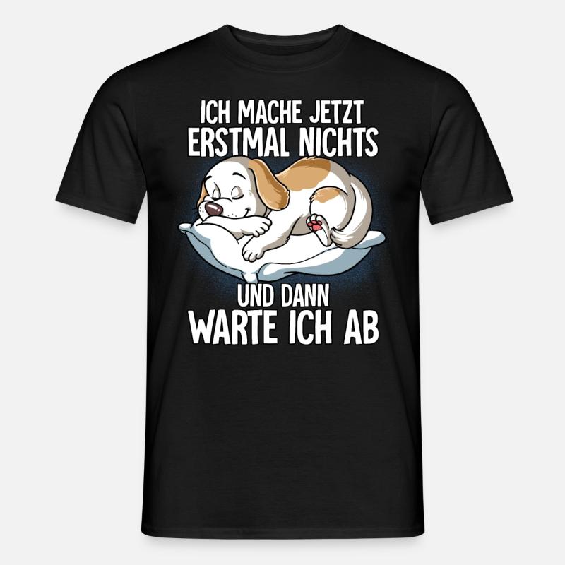 Langschläfer Hund Müde Schlaf - Männer T-Shirt - Schwarz
