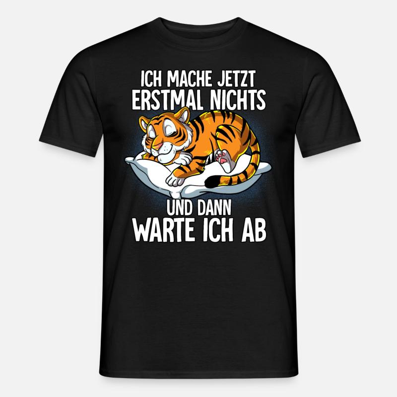 Langschläfer Tiger Müde Schlaf - Männer T-Shirt - Schwarz