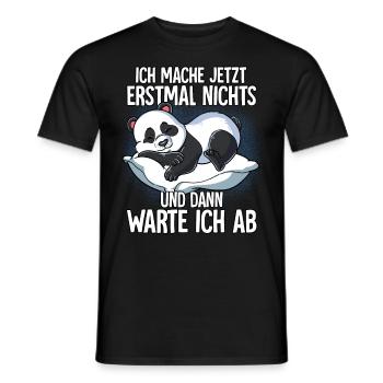 Langschläfer Panda Müde Schlaf - Männer T-Shirt - Schwarz - Vorne - AI Model Male 178 light (178cm)