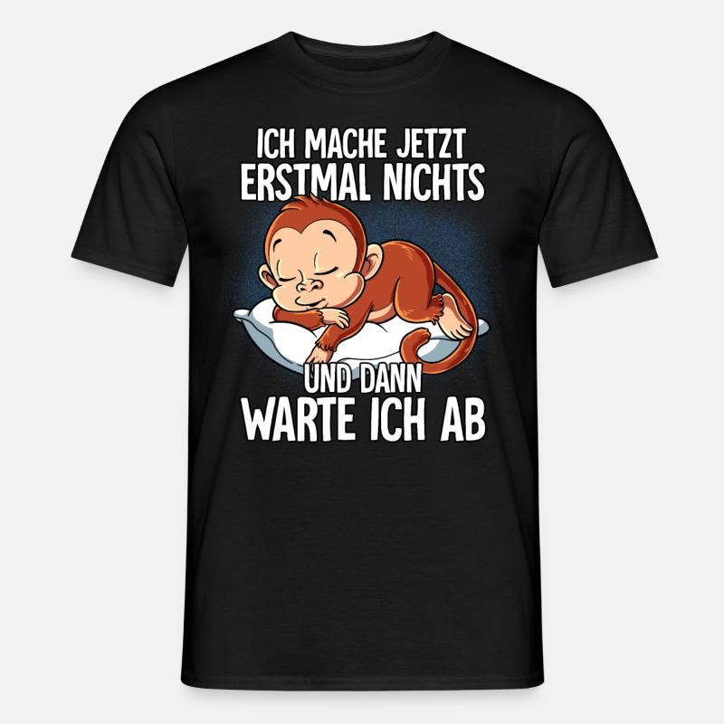 Langschläfer Affe Müde Schlaf - Männer T-Shirt - Schwarz