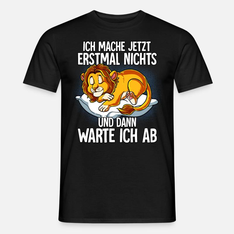Langschläfer Löwe Müde Schlaf - Männer T-Shirt - Schwarz