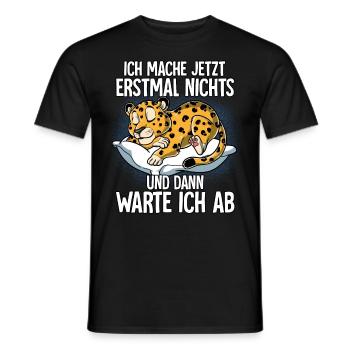 Langschläfer Leopard Müde Schlaf - Männer T-Shirt - Schwarz - Vorne - AI Model Male 178 light (178cm)